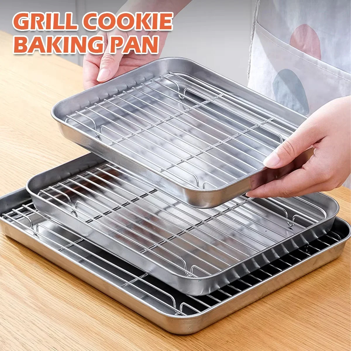 와이어 랙이있는 스테인레스 스틸 베이킹 팬 트레이 케이 - Kitchen Baking Rack 리뷰 및 가격